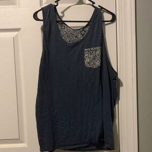 On the Byas Navy Tank Top with Paisley Pocket